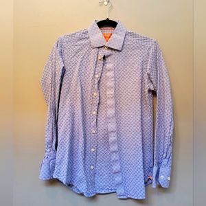 Men's Tallia blue textured checked dress shirt